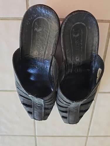Romika Women Open Toe Shoe Mule Slip On Leather Soft Suade Size 36 EUR 6 1/2 US - Picture 7 of 10