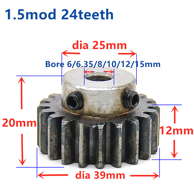 1.5Mod 12-80 Zähne Zahnrad Stirnrad With Schritt C45 Stahlzahnrad Bohrung 5-20mm 1.5Mod 12-80 Zähne Zahnrad Stirnrad With Schritt C45 Stahlzahnrad Bohrung 5-20mm