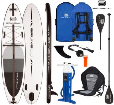 BRUNELLI 10.8 Premium SUP Board Stand Up Paddle Surf-Board mit Paddel Leash Kaja