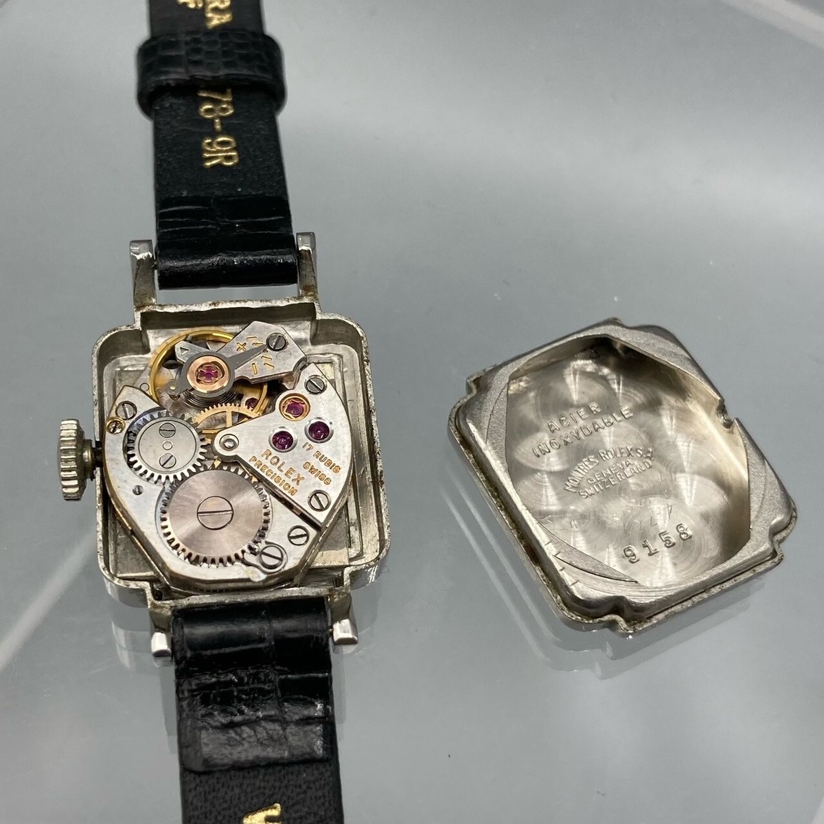 Rolex Precision Manual Winding Square Case Watch 9158 | eBay display picture 3