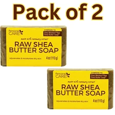 Personal Care Raw Shea Butter Soap, Rosemary Extract, Moisturizing 4 oz, 2pk