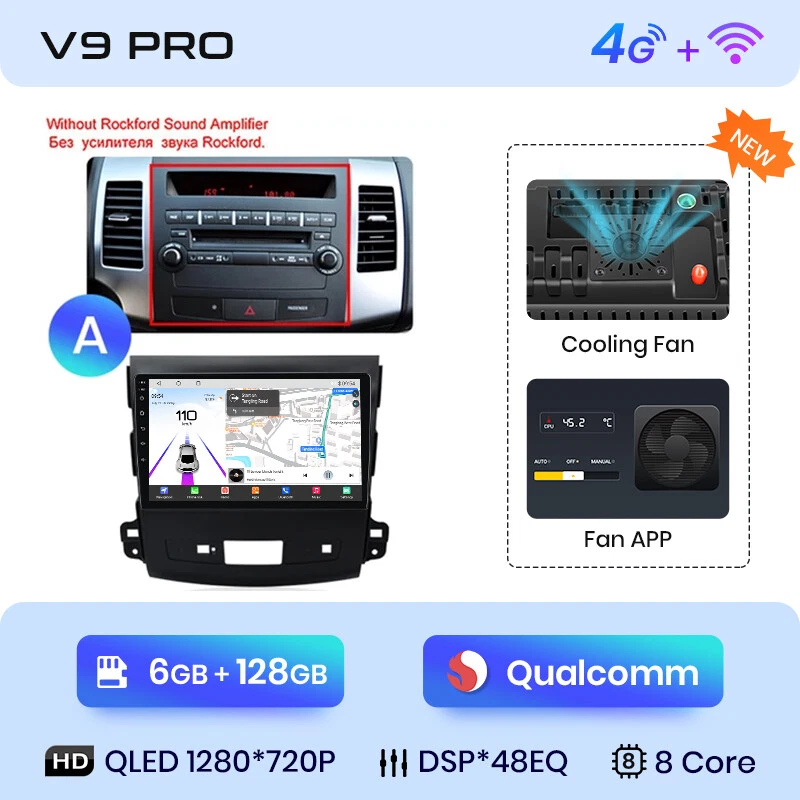 Für Mitsubishi Outlander II CWW 2005-2011 Android13.0 Autoradio GPS NAVI BT DAB+ - Bild 3 von 4