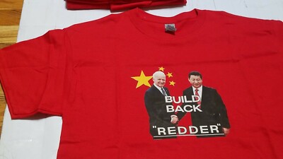 New ''Build Back Redder'' Red T-Shirt, Size XL the Real Joe Biden Slogan Plan