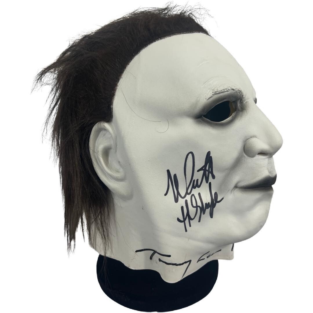 Tommy Lee Wallace Nick Castle signed inscribed Mask JSA COA