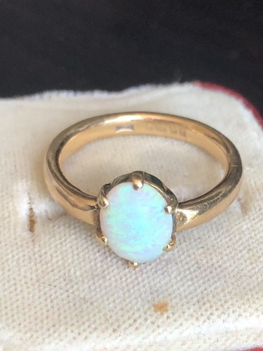 18ct Gold Natural Opal Ring Art Deco c1921 Size O.5 R311 - Picture 12 of 13