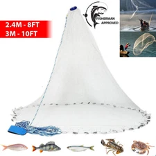 Heavy Duty Fishing Cast Net Bait Easy Throw Hand Cast Strong Tire Trap Line Mesh