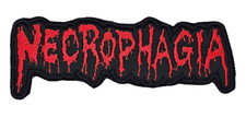 NECROPHAGIA LOGO RED shaped border EMBROIDERED PATCH