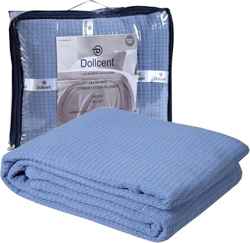 Soft Cozy Cotton Blanket for California King Bed 102x108 - Ideal for All Seasons - Picture 3 of 8
