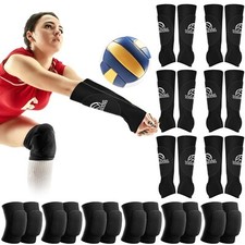 Volleyball Knee Pads 6 Pairs Arm Sleeves 6 Pairs Black Accessories