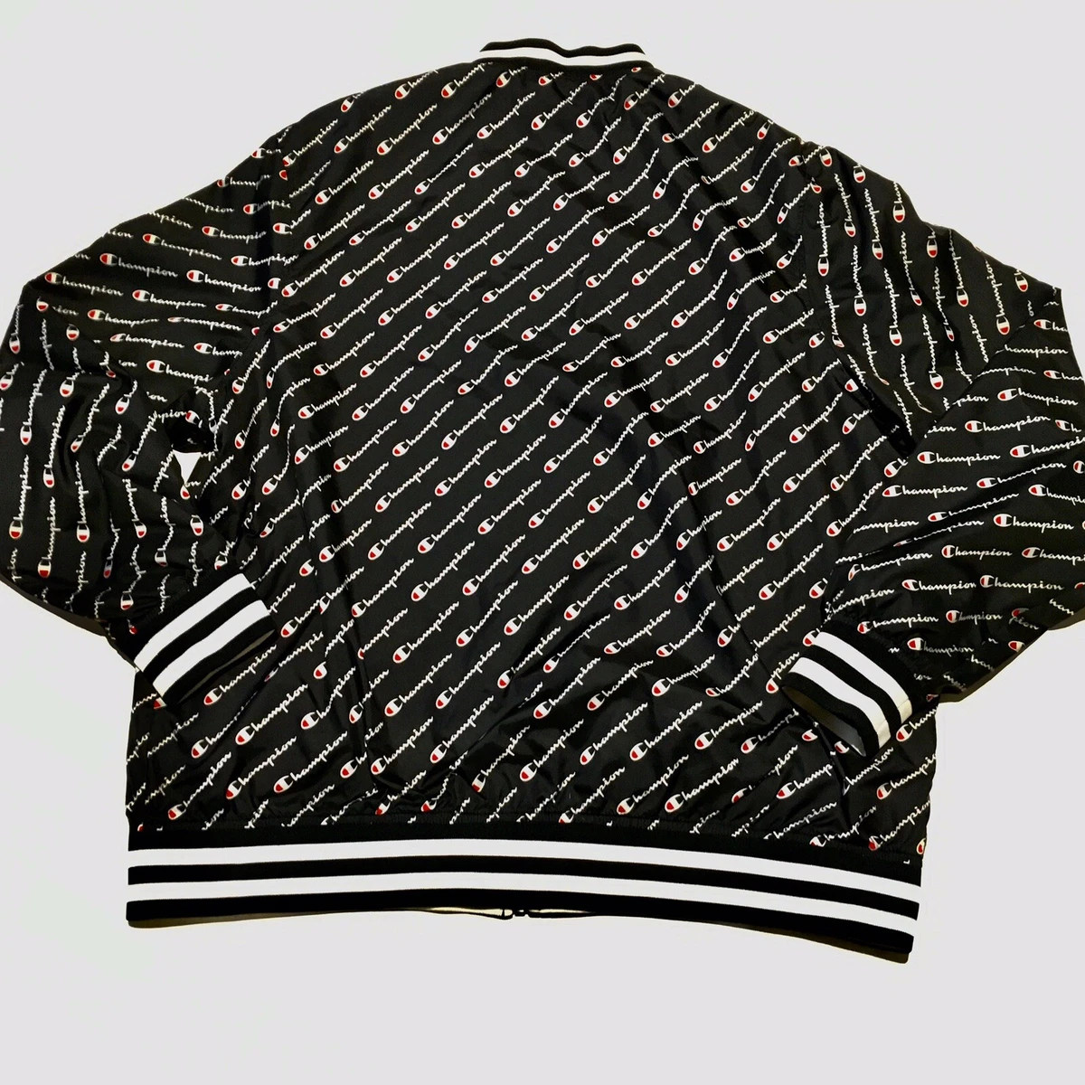 Men's champion satin baseball jacket top