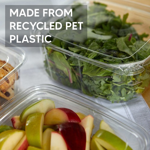 Hinged Lid Salad Container Clear Plastic Food Takeaway Storage Container - Picture 5 of 6