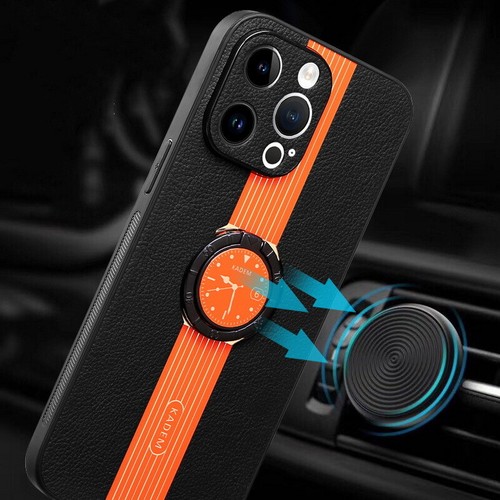Für iPhone 15 14 Pro Max 13 12Pro Leder Magnetischer Ring Halter Handyhülle Cover - Bild 2 von 21