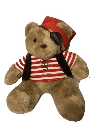 Vintage 1993 Treasure Island Resort Pirate Teddy Bear Plush With Eye Patch - Picture 1 of 12