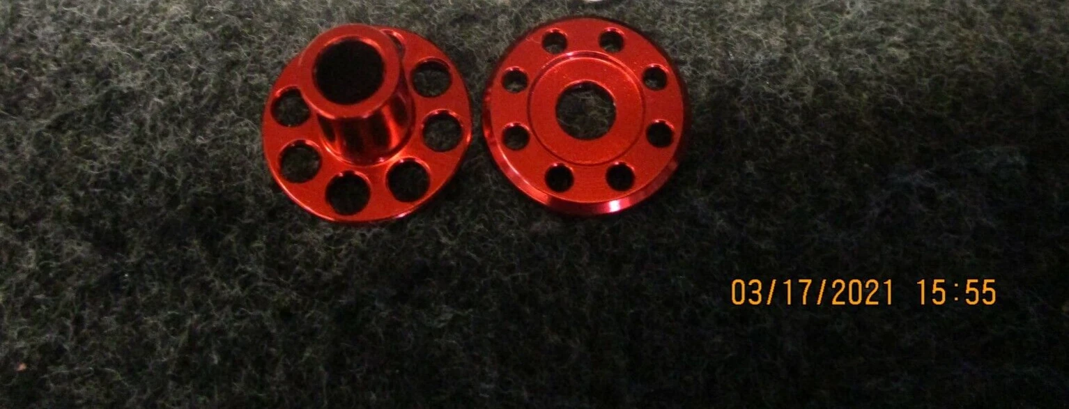 Honda CR125 2004 DOCWOB red alloy rear silencer top hat washer fitting kit