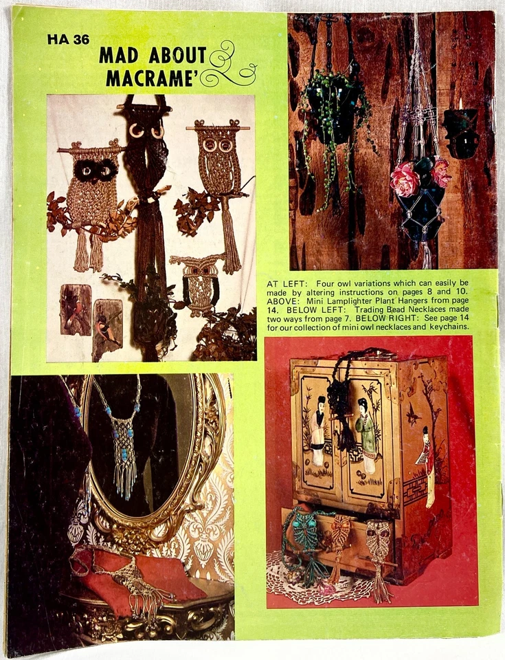 1975 Hazel Pearson Artigianato Mad About Macramè HA36 libro modello vintage 16464 - Immagine 3 di 3
