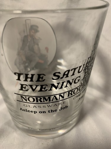 Asleep on the Job - NORMAN ROCKWELL - Glass 12 oz - The Saturday Evening Post - Picture 2 of 3