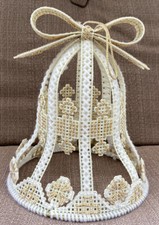 Handmade Needlepoint Plastic Canvas Large 8" BELL for Christmas Wedding Church