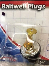 New BOATER SPORTS BAITWELL BRASS PLUGS, #54856