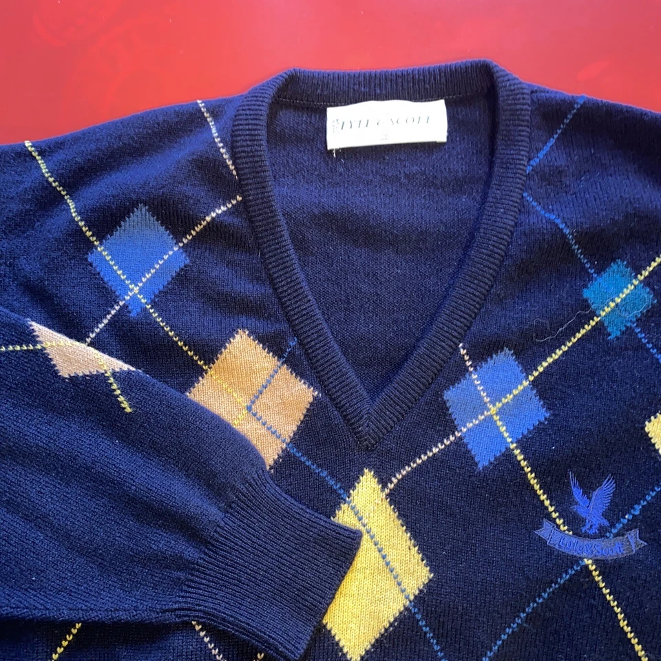 Suéter Lyle & Scott Hawick Escocia 100 % pura lana de cordero para hombre manga larga L golf Foto 2 de 4