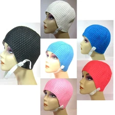 PICK 1, AQUAPRO LATEX RUBBER SWIMMING CAP, POOL CAP, ONE SIZE FIT ALL--5137