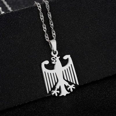 Trendige Edelstahl Adler Anhänger Kette Deutschland Unisex Schmuck Geschenk