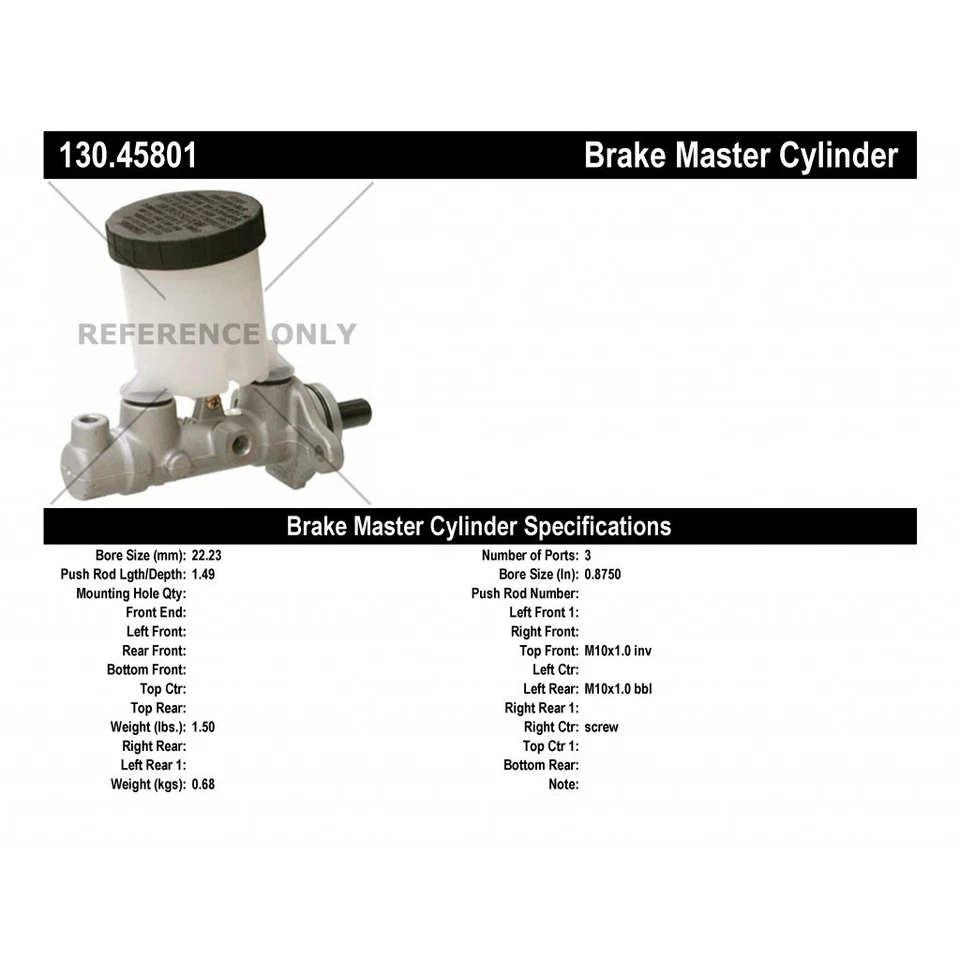 StopTech For Mazda Miata 1991-1997 Brake Master Cylinder - Centric Premium - Image 2 of 4