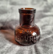 Antique Bovril Amber Glass 8 oz Bottle  F 403 Vintage Rare British
