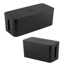 2 Pack Cable Organizer Box  Multi-sized  Hidden Storage with Lid  Chargers...
