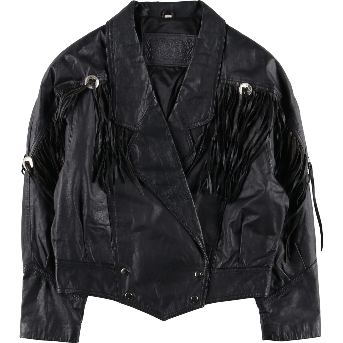 ジャケット・アウター Little suzie Vegan Leather Belted Jacket Used SUZIE'S fringed leather jacket women's size L | eBay