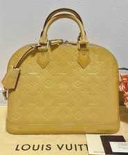 LOUIS VUITTON Alma PM Vernis Citrine M90101 Handbag Authentic