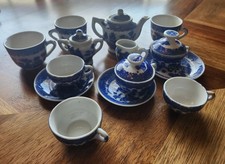 18 Pcs Vintage Blue Willow Childs Toy Tea Set Japan