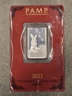 2023 PAMP Swiss 10g .999 Silver Bar Rabbit Lunar Calendar Series Assay Card