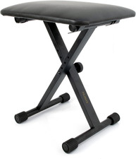 Keyboard Bench X-Style Height Adjustable Padded Cushion Foldable Stool Portable