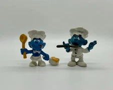 RARE Vintage Smurfs Collectibles - Chef Smurf & Baker Smurf