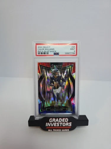 2024 Select Caleb Williams Rookie Card #25 RED & BLUE SHOCK 💎PSA 9💎 Bears RC