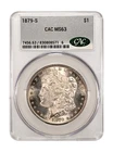 1879 S CACG MS63 Morgan Silver Dollar $1 US 1879-S MS-63 CAC