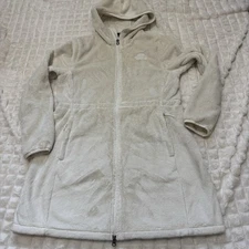 THE NORTH FACE Womens Medium Cream Osito Parka Lined Fleece Coat Mid Length Hood
