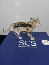 Swarovski Figure 1016677 Crystal SCS Tiger Cub 9 cm. W/Box Signed