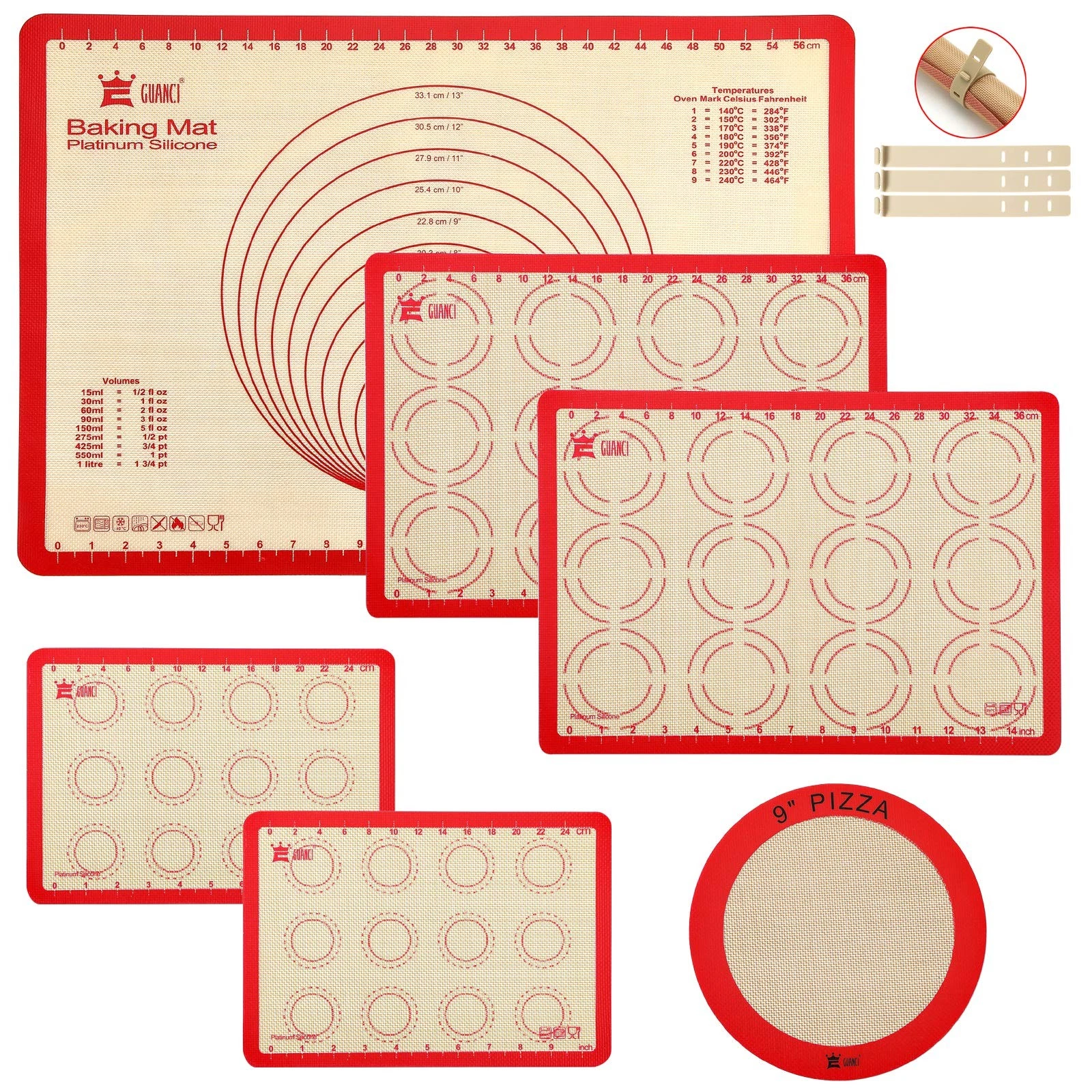 Silicone Baking Mat Set of 6, Includes 25"x17.5" Large, 2 Medium 16.5"x11.6",...
Opens in a new wind