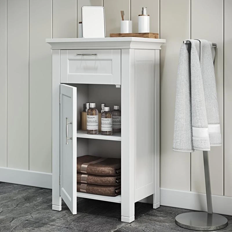 Single Door Bathroom Storage Cabinet W/ Drawer Adjustable Shelf Organizer New - Image 2 of 4