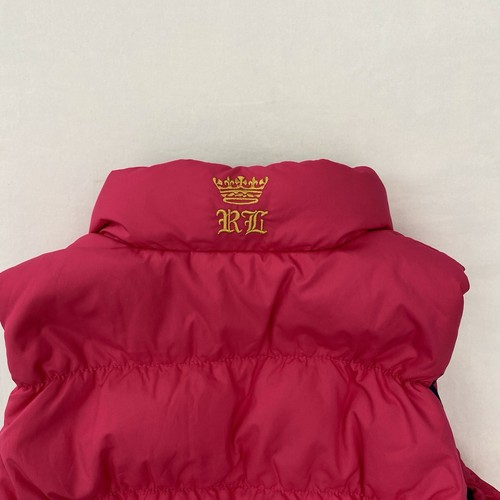 Ralph Lauren Vest Girls 6 Pink Blue Down Filled Reversible Puffer Full Zip - Picture 8 of 14