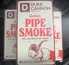 Duke Cannon Santa's Pipe Smoke Big Ass Brick Of Soap Christmas Holiday Lot Of 3