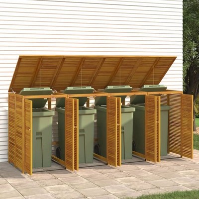 Mülltonnenbox für Tonne Mülltonnenverkleidung Müllbox Massivholz Akazie vidaXL