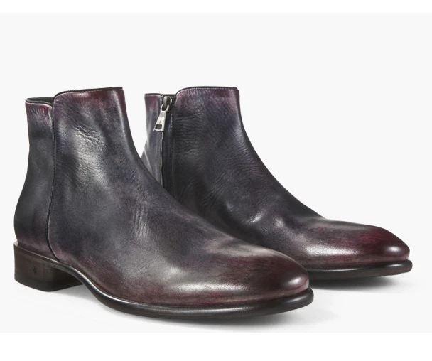 RARE $798 Preowned John Varvatos Collection Leather Eldridge Zip Boots 10.5 John Varvatos Zip Boots for Men for Sale | Shop New & Used  main image 2