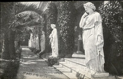 Corfu Greece Garden of Muses Statues c1900-20s Vintage Postcard