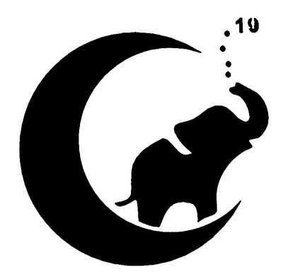 Really Great Stencils, Mini, Elephant & Moon Stencil, 3x3'', Crescent, Blow Stars