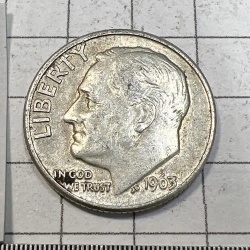1963 D Silver Roosevelt Dime - 90% Silver - Free Shipping  - Loose