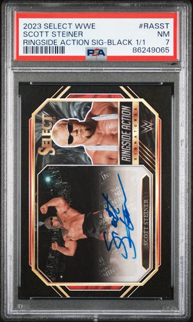 2023 Select WWE #RA-SST Scott Steiner Ringside Action Black Prizm Auto 1/1 PSA 7