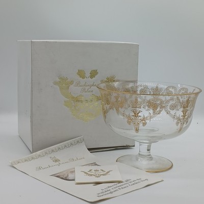 Buckingham Palace Bleikristall Schale verziert in 22 Karat brüniertem Gold - verpackt