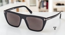 Tom Ford FT1175 01A Aslan Acetate Shiny Black Smoke 56 mm Men's Sunglasses